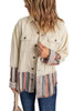 Button Up Pockets Striped Color Block Corduroy Jacket Button Up Pockets Striped Color Block Corduroy Jacket