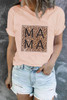 Pink Leopard Square MAMA Graphic T-shirt