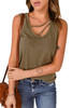 Green Strappy Hollow-out Neck Tank Top