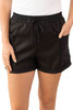 Black Elastic Waist Cuffed Shorts
