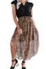 Smocked Waist Leopard Skirt