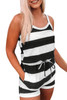 Striped Print Lace-up High Waist Sleeveless Romper Striped Print Lace-up High Waist Sleeveless Romper