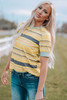 Multicolor Stripes Crew Neck T Shirt
