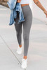 Grey Arch Waist Sports Yoga Leggings