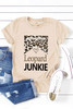 Khaki LEOPARD JUNKIE Letter Heart Graphic Print T Shirt