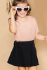 Pink Solid Color Short Sleeve Crewneck Kid's Tee