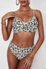 Leopard Print Spaghetti Strap Mid Waist Bikini