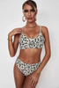 Leopard Print Spaghetti Strap Mid Waist Bikini