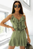 Green Flounce Bow Knot Sleeveless Mini Dress