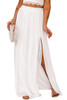 White High Waist Maxi Skirt with Split