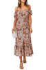 Off-the-shoulder Ruffle Floral Dress