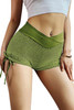 Green Side Drawstring Anti Cellulite High Waist Scrunch Butt Lift Shorts