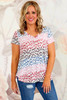 Multicolor Plus Size Gradient Leopard Tee