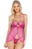 Rose Underwire Babydoll Chemise & G-String Set