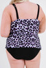 Black Leopard Splicing Plus Size Tankini