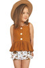 Little Girl Rib-knit Peplum Tank Top with Buttons