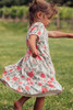 Red Little Girls Painted Rose Floral Dress