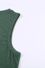 Green Solid Color Crewneck Sleeveless Top