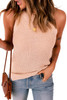 Khaki Crew Neck Knit Sweater Tank Top