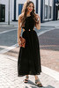 Black Side Cutout Sleeveless Maxi Dress