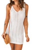 White Openwork Crochet Sleeveless Beach Dress