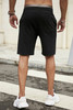 Black Solid Pockets Drawstring High Waist Men's Casual Shorts