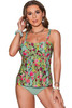 Multicolor Sleeveless Floral Tankini Set