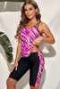 Rose Abstract Print Criss Cross Strappy Two-piece Tankini