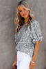 Black Floral Smocked Puff Sleeve Blouse Black Floral Smocked Puff Sleeve Blouse