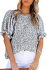 Black Floral Smocked Puff Sleeve Blouse Black Floral Smocked Puff Sleeve Blouse