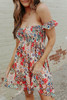 Red Off The Shoulder Floral Dress