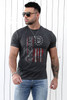 Gray American Flag Men's T Shirt