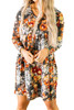 Floral Print Ruched Long Sleeve Dress