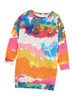 Multicolor Tie Dye Pocketed T Shirt Mini Dress