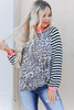 Leopard Stripe Twist Long Sleeve Top