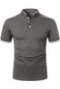 Gray Men's Regular-fit Pique Polo Shirt