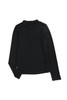 Black Zipper Slim-fit Long Sleeve Top