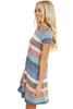 Sky Blue Striped Pocket Mini Dress