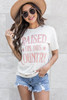 White Raised on 90s Country Letter Graphic Tee