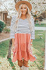Striped Patchwork Tiered Ruffle T Shirt Dress Striped Patchwork Tiered Ruffle T Shirt Dress
