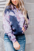 Multicolor Kangaroo Pocket Pullover Tie-dye Hoodie