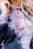 Multicolor Kangaroo Pocket Pullover Tie-dye Hoodie