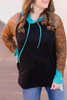 Black Western Print Color Block Plus Size Hoodie Black Western Print Color Block Plus Size Hoodie