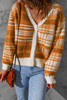 Orange Fluff Knitted Button Up Cardigan Sweater