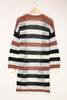 Black Striped Color Block Hollowed Knit Cardigan