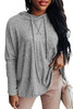 Gray Loose Drawstring Pullover Hoodie