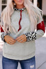 Gray Cowl Neck Drop Shoulder Splicing Sleeves Sweatshirt