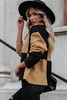 Black Colorblock Checkered Sherpa Jacket