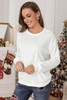 Beige Plain Crew Neck Pullover Sweatshirt