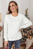 Beige Plain Crew Neck Pullover Sweatshirt